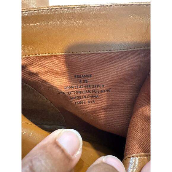 Lauren Ralph Lauren Breanne Ankle Boots 8.5B Brown Leather Suede Block Heel Bow - Picture 11 of 11